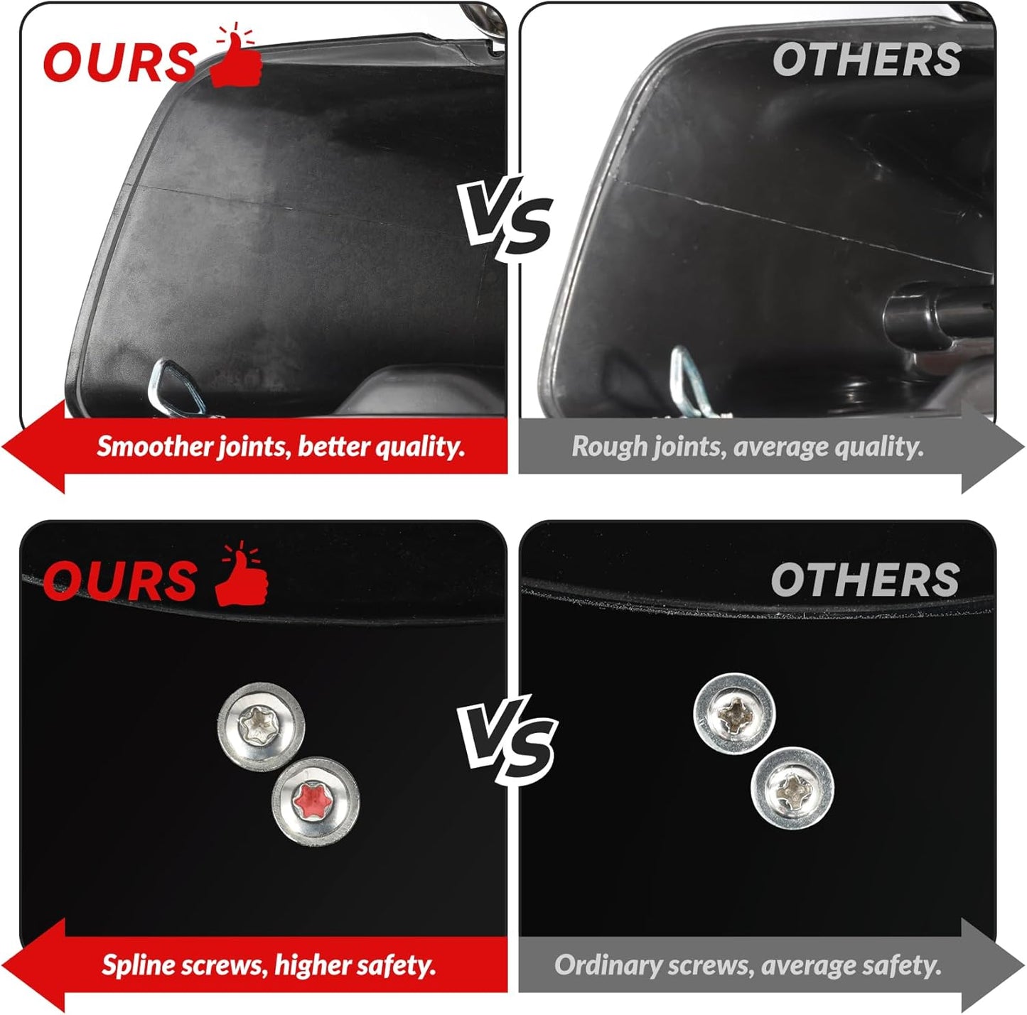 XFMT Motorcycle Vivid Black 5" Stretched Saddlebags Extended Hard Saddle Bags W/Black Latches For Harley Touring Road King Street Glide Road Glide Electra Glide Ultra Classic 2014-2023