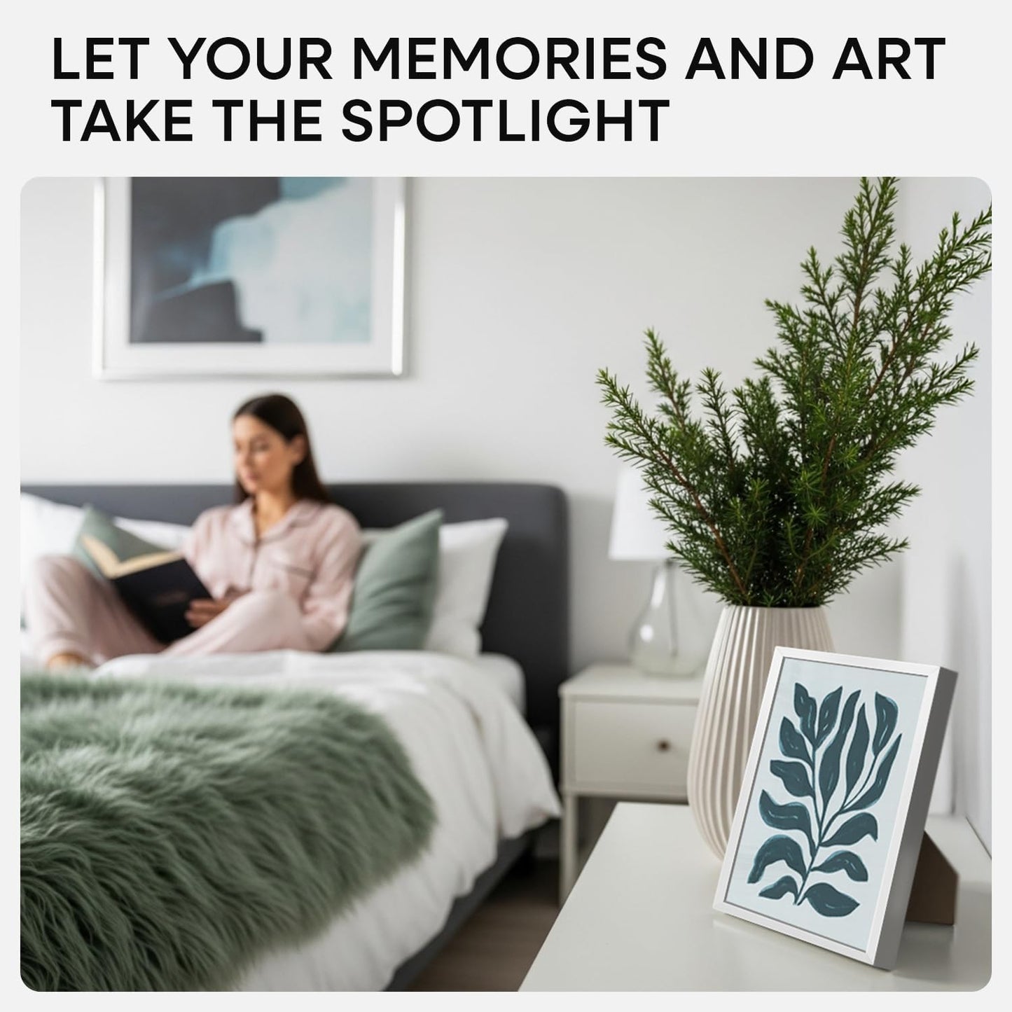 Homeforia Silver Picture Frame 8x10, High End Metal 8 x 10 Photo Frames with Mat 5 by 7 Art, 10x8 Thin Frame Matted to 5x7 inch Print, 10by8 Wall or Tabletop Frames, Tempered Glass, Wall Kit, Set of 1