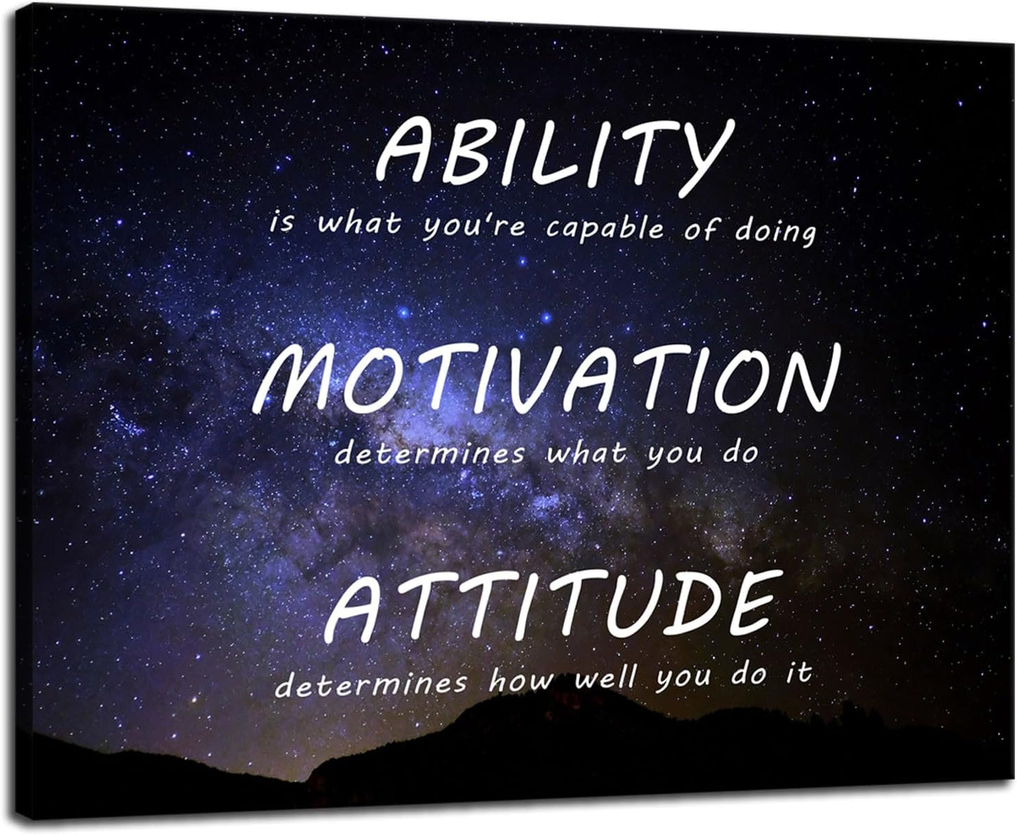Inspirational Canvas Wall Art Ability Motivation Attitude Painting Picture Motivational Positive Quotes Modern Inspiring Posters Prints Artwork Home Classroom Office Wall Decor Framed [30''Wx 40''H]