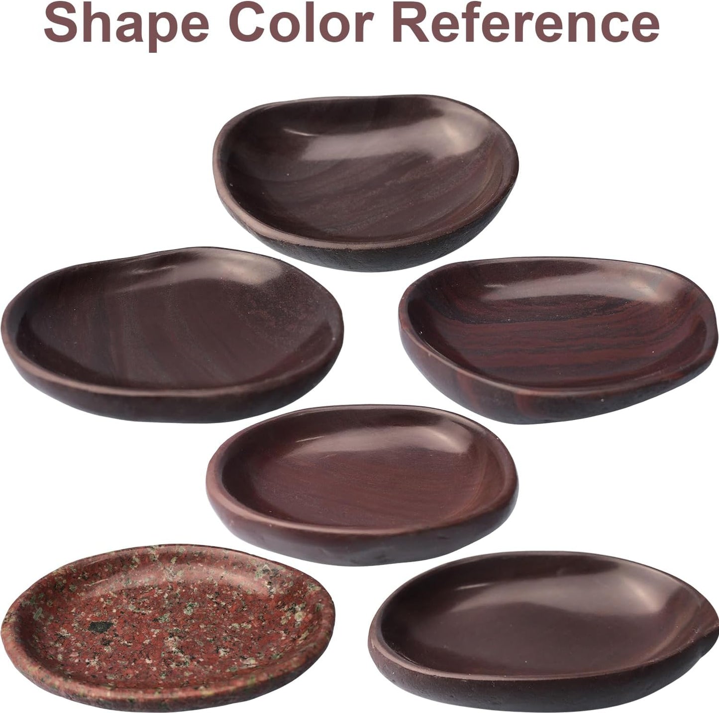 Handmade Decorative Bowl - Natural River Stone Pebble Artisan Crafted Serving Dish | 4-6 Inch Unique Decorative Tray for Home Centerpiece, Jewelry Holder (Deep Red)