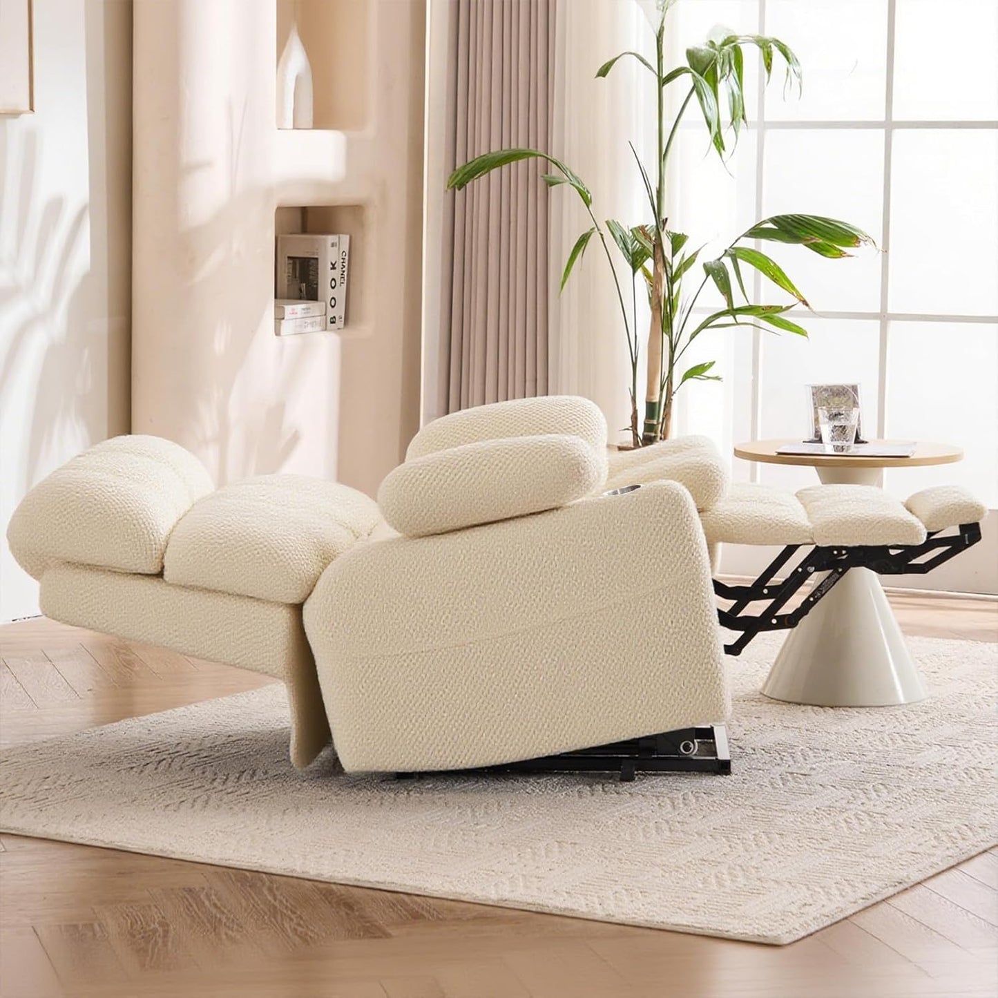 Dual Motor Power Lift Recliner Chair for Elderly,Infinite Position, Lay Flat Recliner with Massage and Heat, Adjustable Headrest, USB&Type-C,Cup Holders,Zero Gravity, Beige