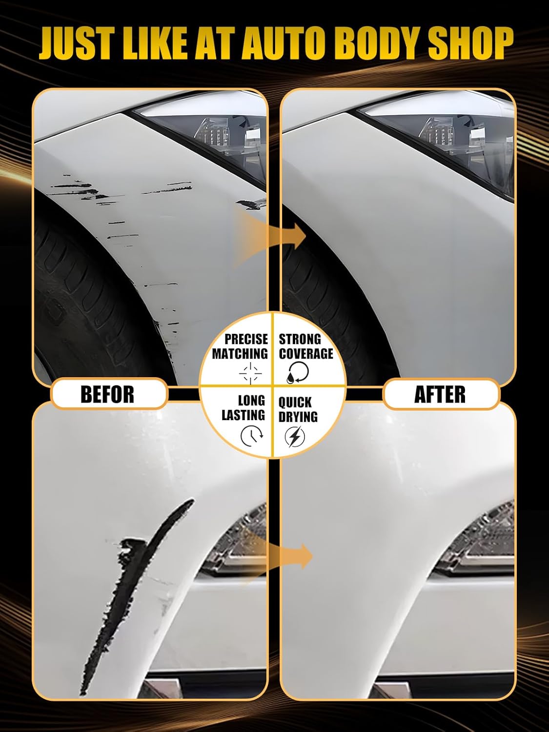 (890/5890) Lunar Blue Metallic Touch Up Paint Compatible with Mercedes-Benz, Exact Match Car Paint Pen Automotive Scratch Repair Remover Kit Quick & Easy Solution for Vehile Chips and Nicks