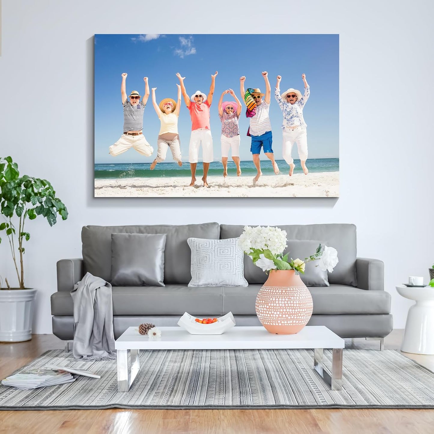 Wewejia Personalized Photo to Canvas Print 48x32inch, Canvas Prints With Your Photos on Custom Wall Art for Bedroom, Living Room, Wedding Baby Pet Family Picture Wall Art