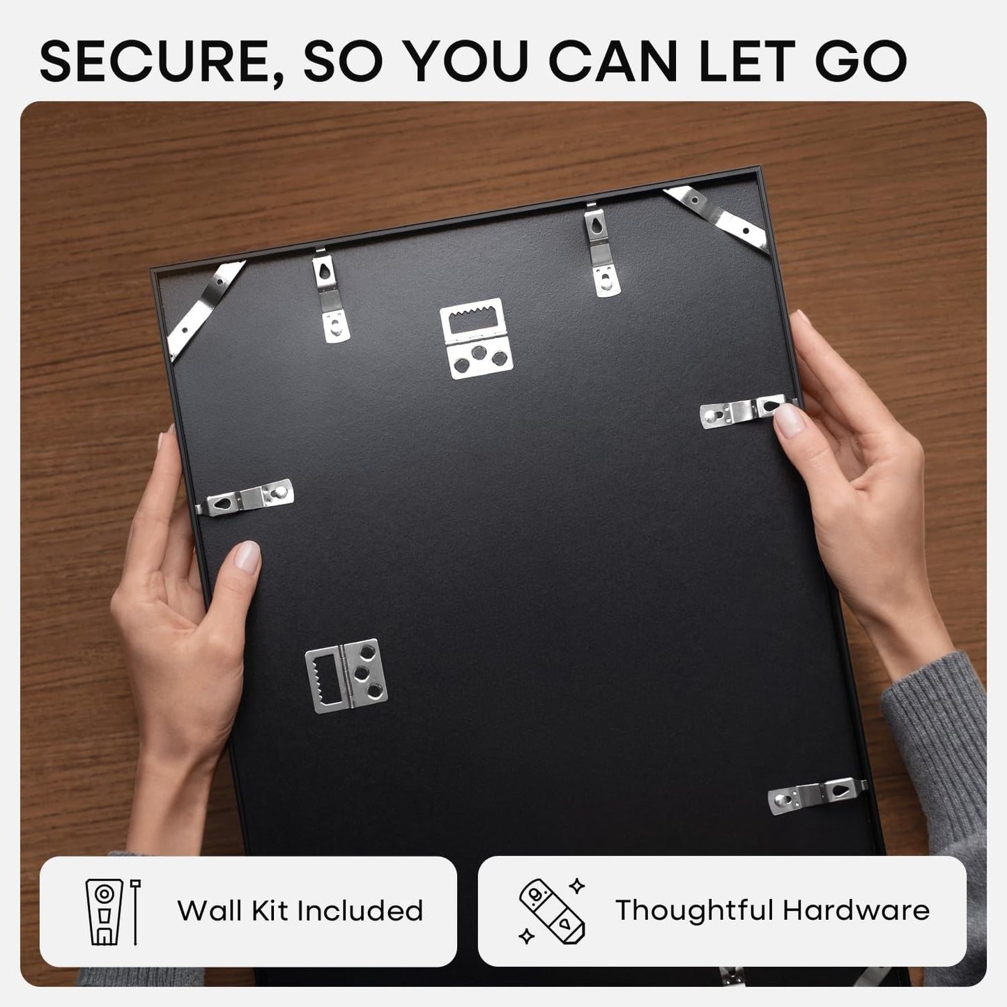 Homeforia 16 x 24 Picture Frame Black, High End Metal 24x16 Poster Frame, 16 x 24 Black Frames Matted to 12 by 18 inch Print, 24by16 Thin Frame with Mat 12x18 Photo, Tempered Glass, Wall Kit, Set of 1