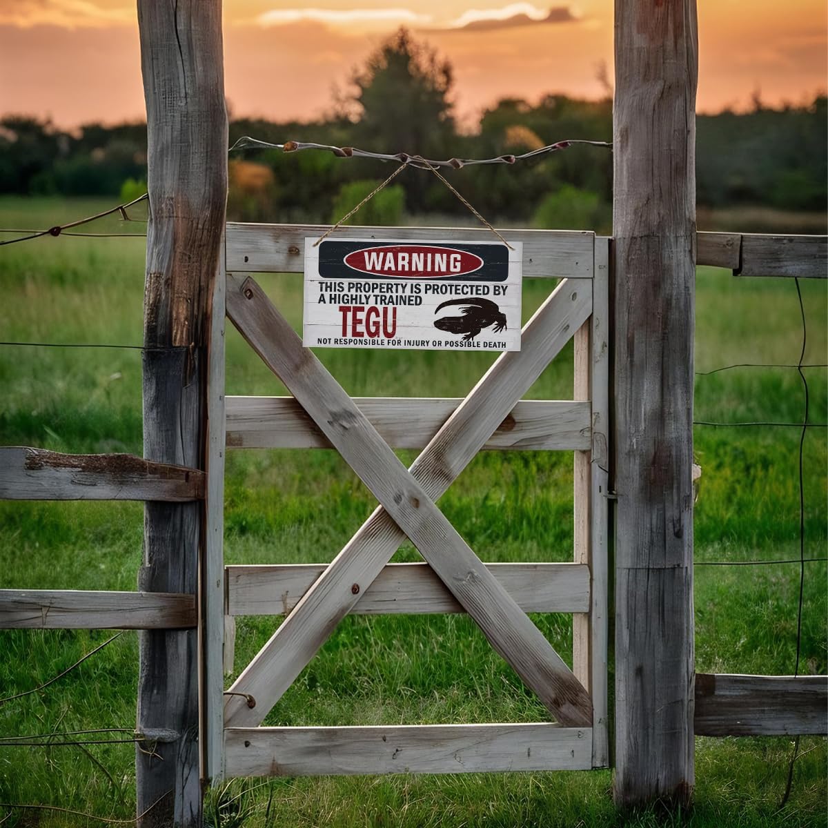 Warning Sign, Tegu Warning Wood Plaque Sign, Funny Door Signs, Decorative Wood Hanging Suspension Plaque, Farmhouse Wooden Wall Decor, Outdoor Hanging Wooden Signs
