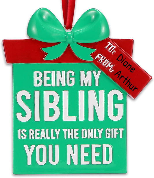 Personalized Sibling Christmas Ornaments 2024 - Brother and Sister Ornament Sibling Ornaments Custom Christmas Family Ornament Gifts for Siblings Children Ornament Sibling Ornaments for Christmas Tree