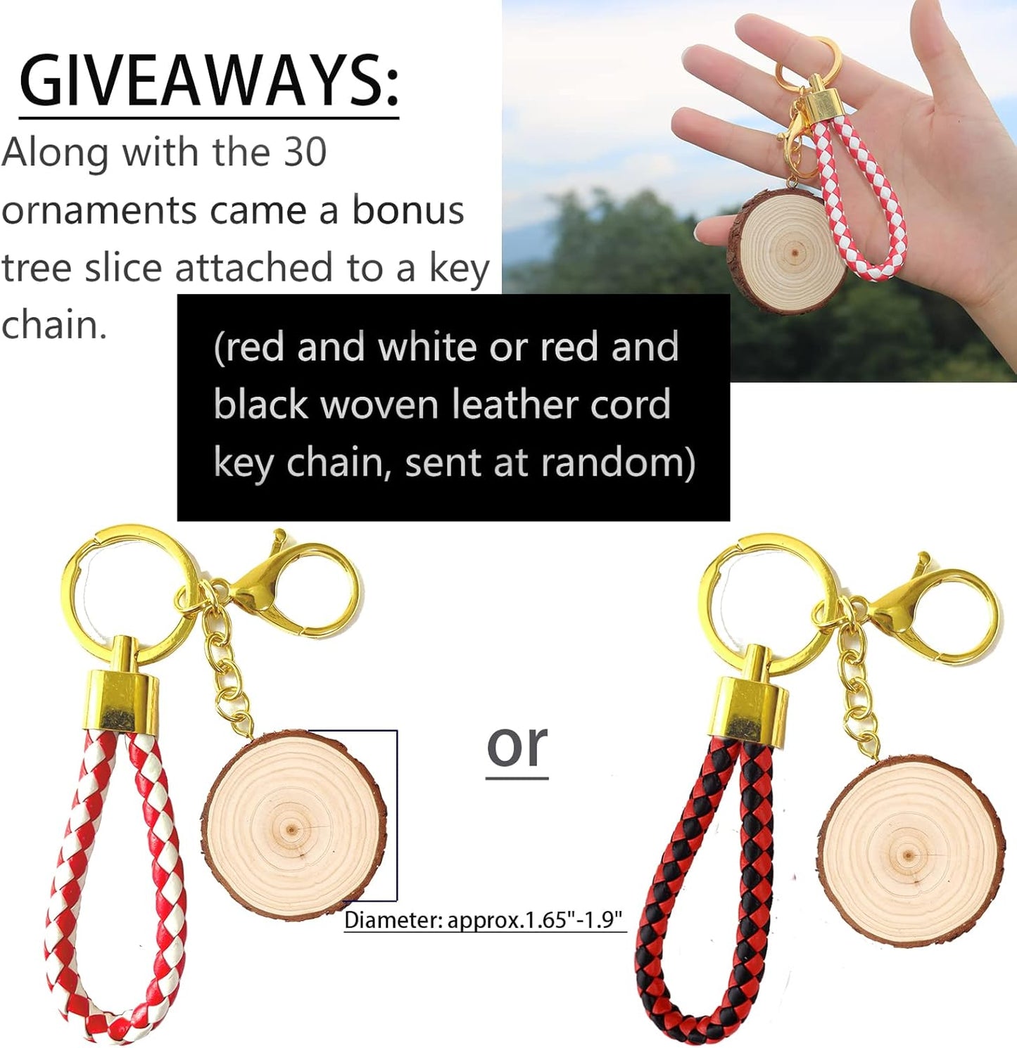 SENMUT Wood Slices 30 Pcs 3.5-4.0 inch Natural Rounds Unfinished Wooden Circles Christmas Wood Ornaments for Crafts Wood Kit Predrilled with Hole Wood Coasters, Craft Supplies for DIY and Painting