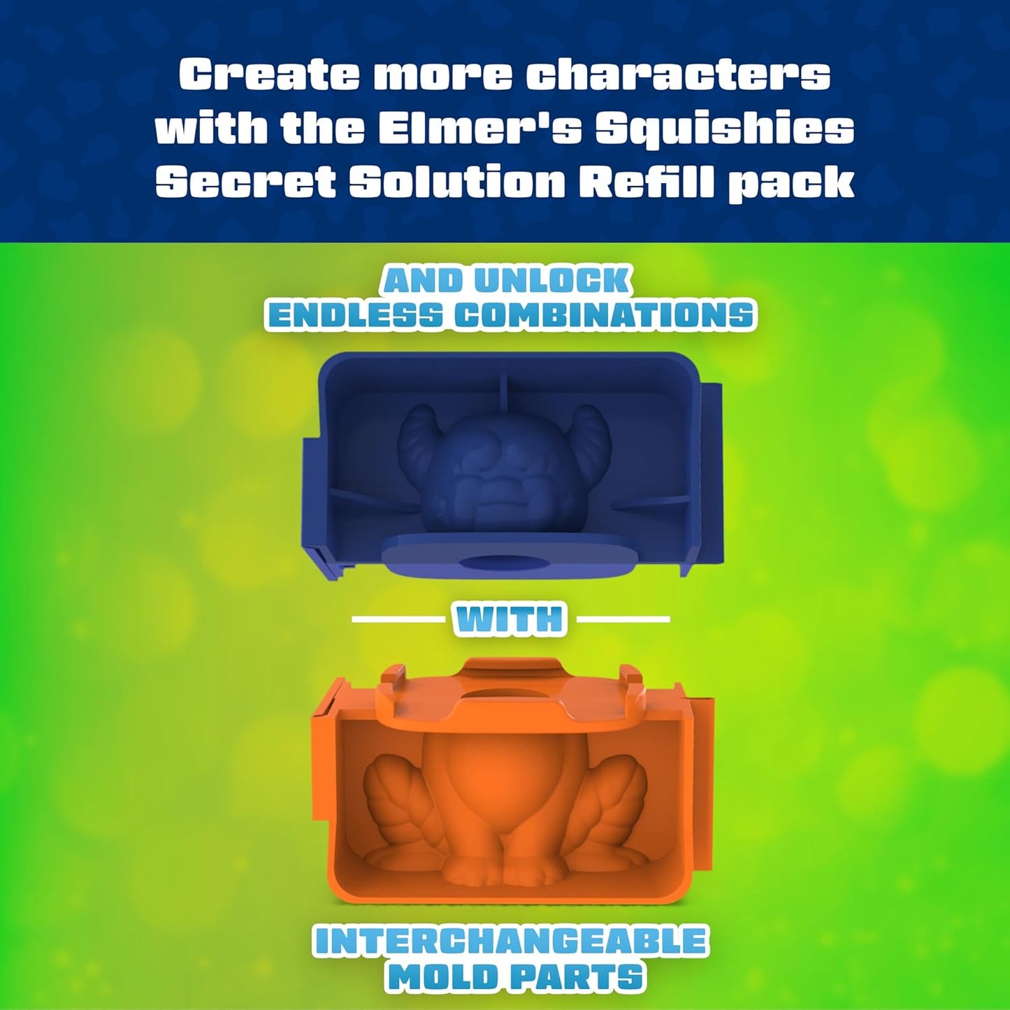 Elmer's Squishies Mix and Match, DIY Squishy Toys, Kids Crafts, Creates 4 Mix and Match Characters, 24 Piece Kit