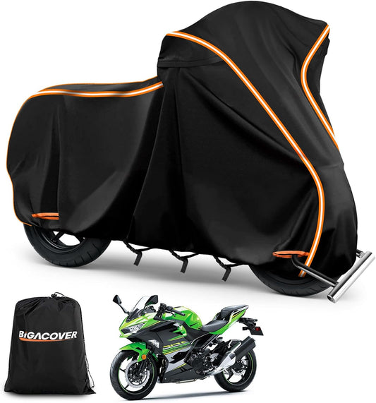 420D Motorcycle Cover for Kawa Ninja 400 500 650 Z900 Zx6r/Yamaha R1 R3 R6/BMW F 900R Street Without Trunk Models,Outdoor Bike Cover Windproof Heavy Duty Waterproof Protection