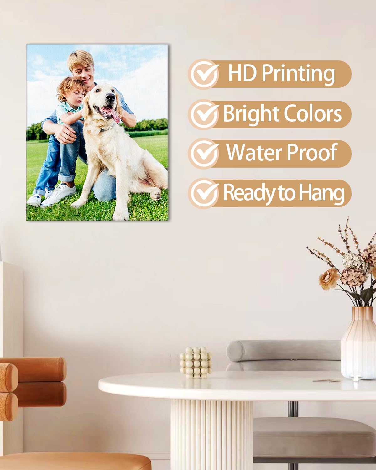 AbcCustomize Custom Canvas Prints,Transform Your Memories into Beautiful Art with Personalized Photo on Canvas,Personalized Canvas Wall Art for Home Decor, Gifts, and Keepsakes