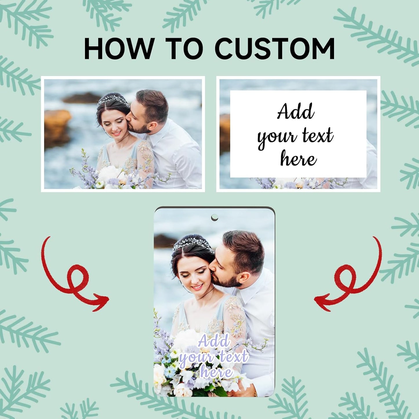 Personalized Christmas Ornaments 2025, Wood Custom Photo Text Hanging Ornament Customized Christmas Tree Decorations Gift for Family, Kids, Friends, Couples, Wedding