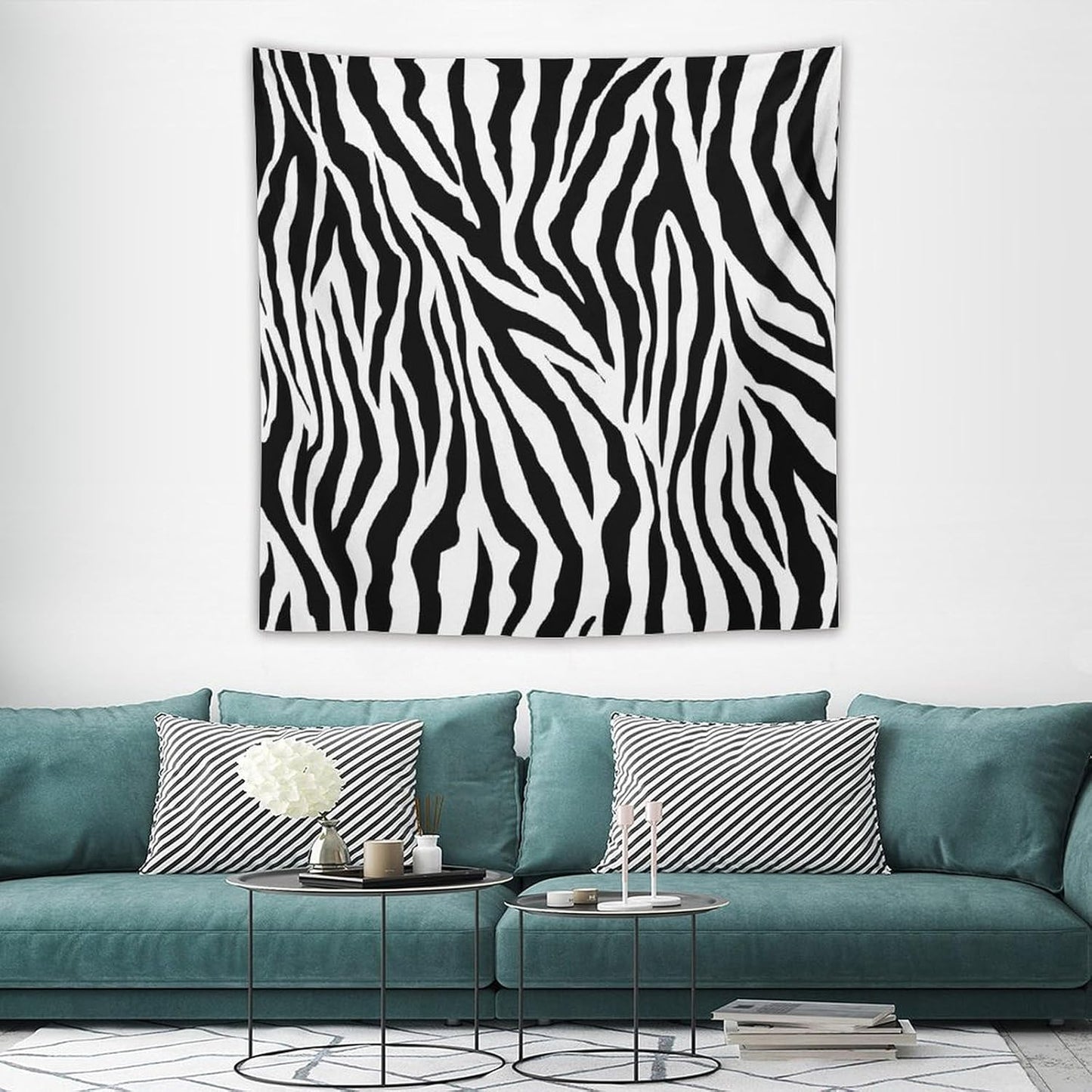 HZOHNAGO Zebra Print Tapestry Nature Wild Animals Black and White Stripe Printed Wall Tapestry Painting Wall Hanging for Bedroom Living Room Dorm 60" W x 60" H