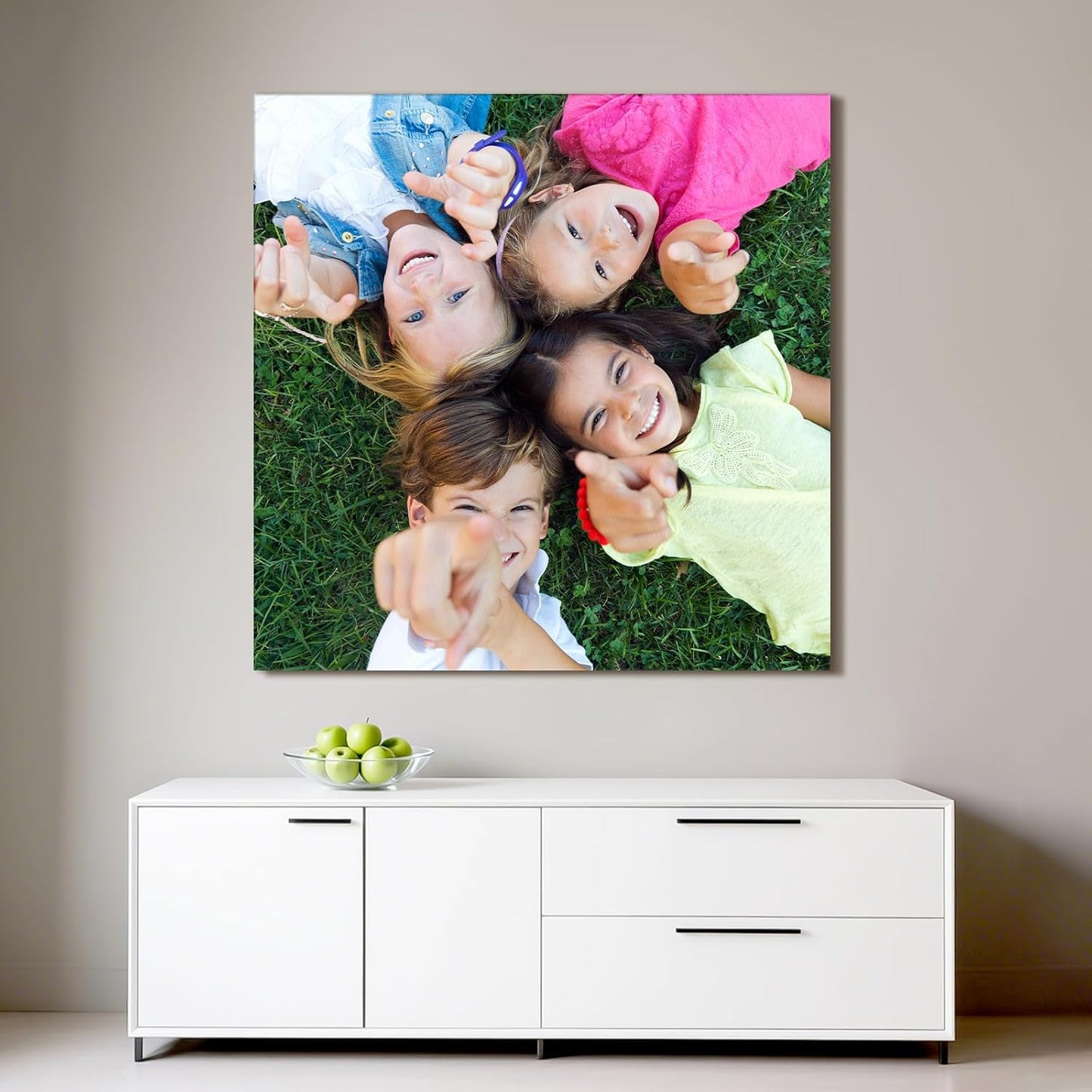 Custom Canvas Prints with Your Photos - Personalized Pictures Print, Customized Photo Gifts, Wall Art Poster Canvas Printing for Wedding, Family, Baby, Pets, Home Office Decor, Wrapped Frame 16x16