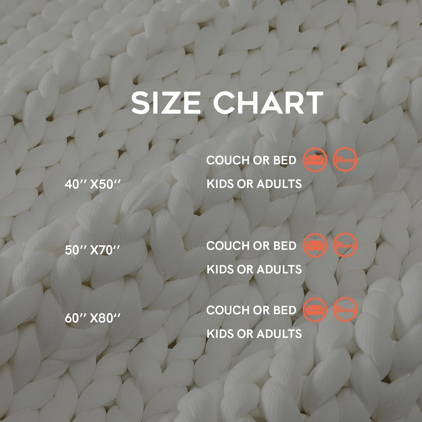 YnM Cooling Chunky Throw Blanket, Medium-Weight, Hand Knitted, Skin Friendly, Ventilated and Breathable, Machine Washable, Home Décor Piece for Couch, Sofa and Bed (White, 50x70 Inch)