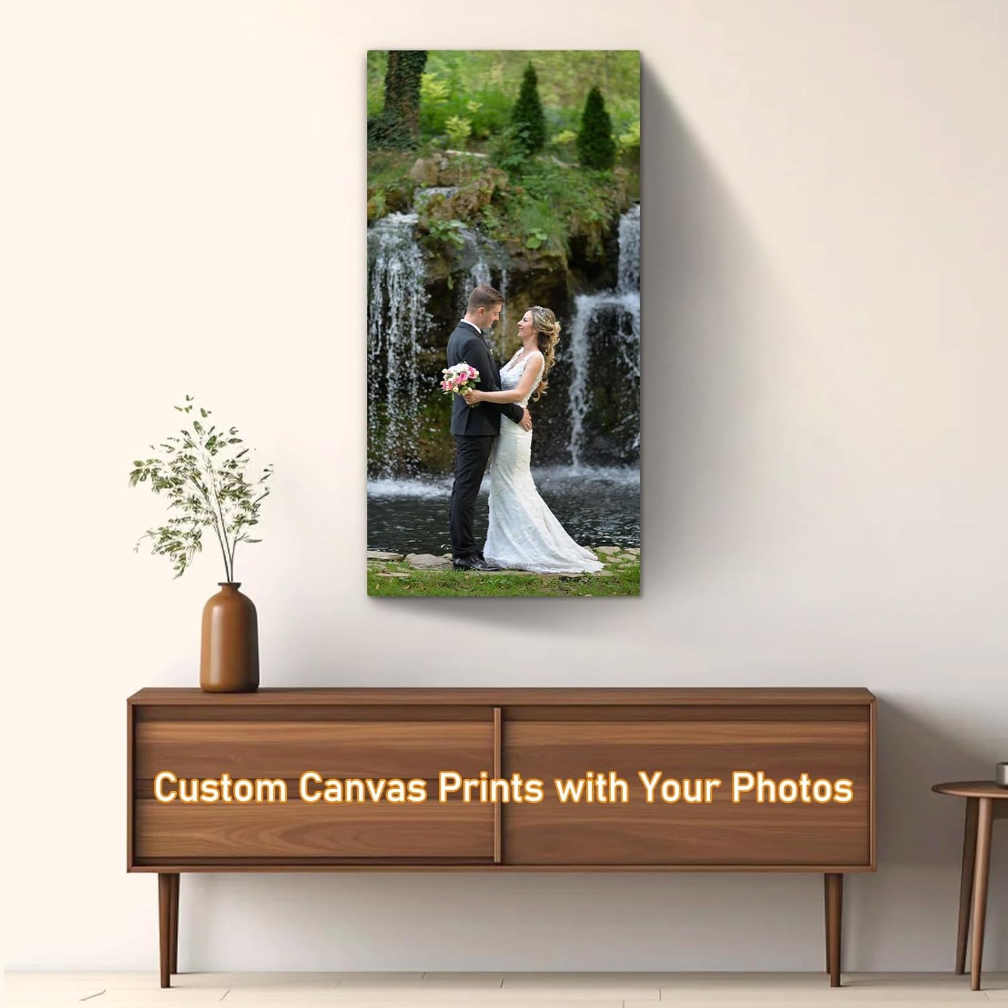 xzartdiy Custom Canvas Prints with Your Photos - Personalized Picture Print Customized Gifts for Family Home Office Wall Art Decor, Wrapped Canvas 20x40inch