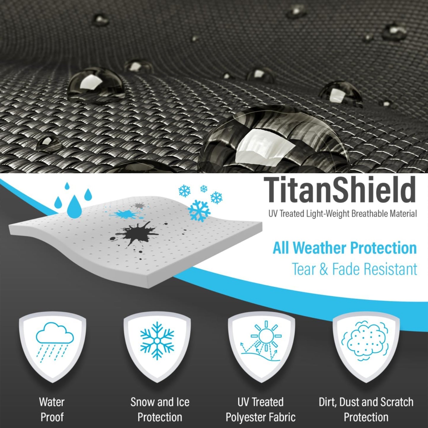 Deluxe Motorcycle Cover, Waterproof All Weather Outdoor Protection Universal Motorcycle Cover, Fade & Tear Proof Polyester fits Motorbike Scooter up to 80" L