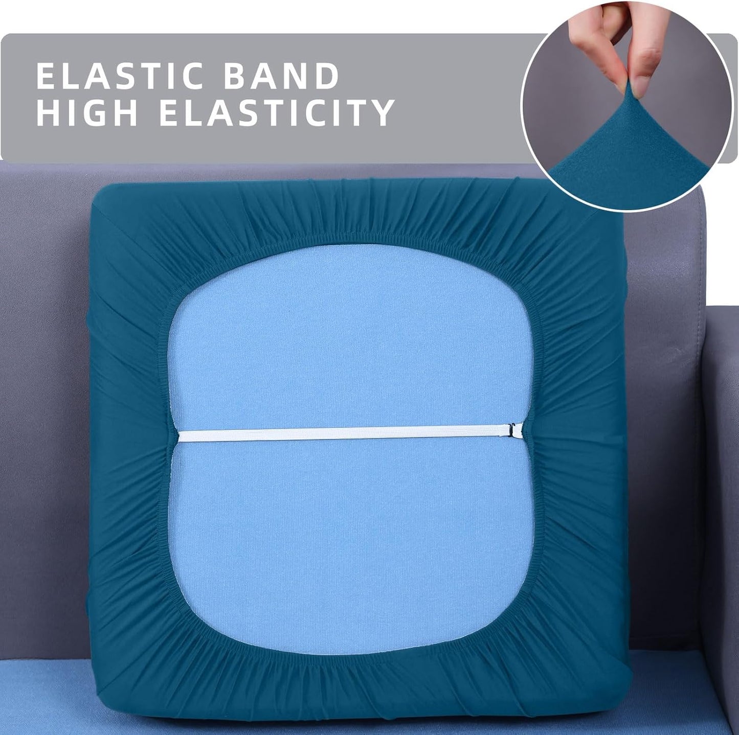 hyha Waterproof Couch Cushion Covers, Sectional Sofa Slipcovers Washable, L Shape Chaise Dog Couch Covers for Sectional Sofa, Universal Furniture Protector (1 Piece for Chaise, Deep Teal)