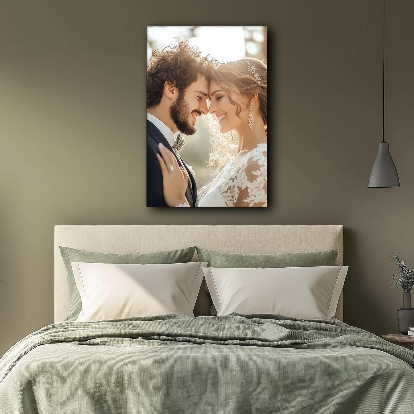 Personalized Wall Art for Wall Custom Photo Print on Canvas Wall Art for Wedding Pet Family Lovers Birthday Keepsakes Unframed Rolled Canvas Printed 12x8in