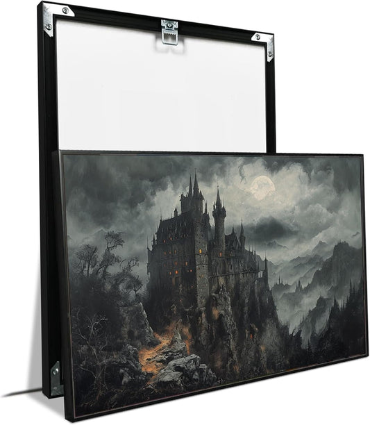 JFHCQJPK Vintage Castle Poster Dark Academy Victorian Gothic Castle Wall Art Poster Moody Mystical Art Print Suitable for Home Living Room Bedroom8x12in Metal blackFramed