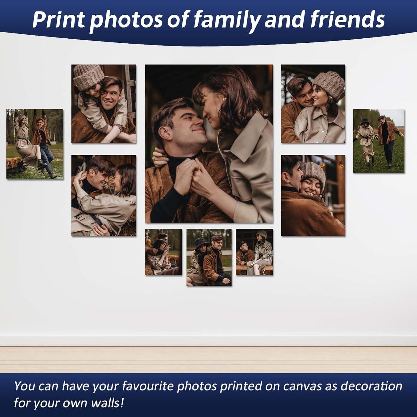 AIRUIXIO Custom Canvas Prints with Frame | Personalized Photo Canvas for Christmas Gifts | Ideal Family & Pet Wall Art Decor | Custom Canvas Wall Art 12x8Inch