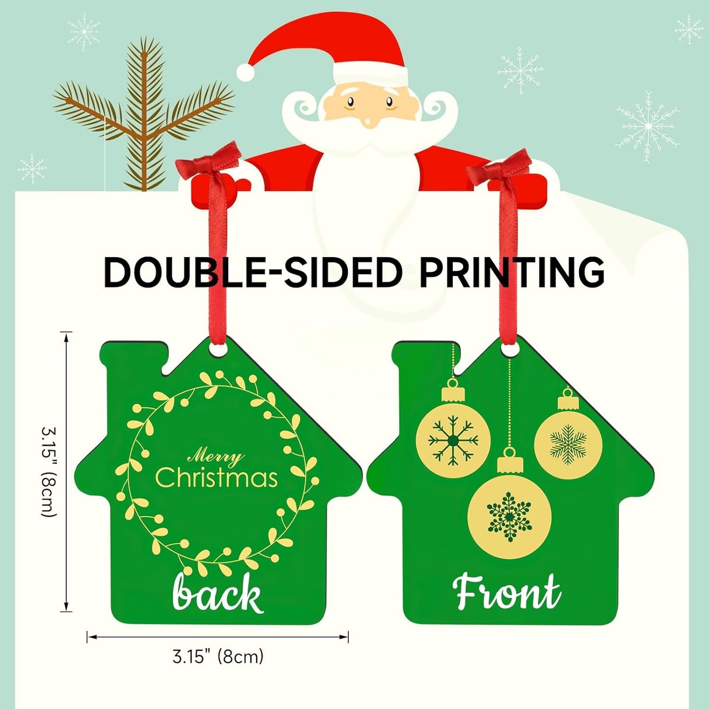 Personalized Christmas Ornaments 2025, Wood Custom Photo Text Hanging Ornament Customized Christmas Tree Decorations Gift for Family, Kids, Friends, Couples, Wedding