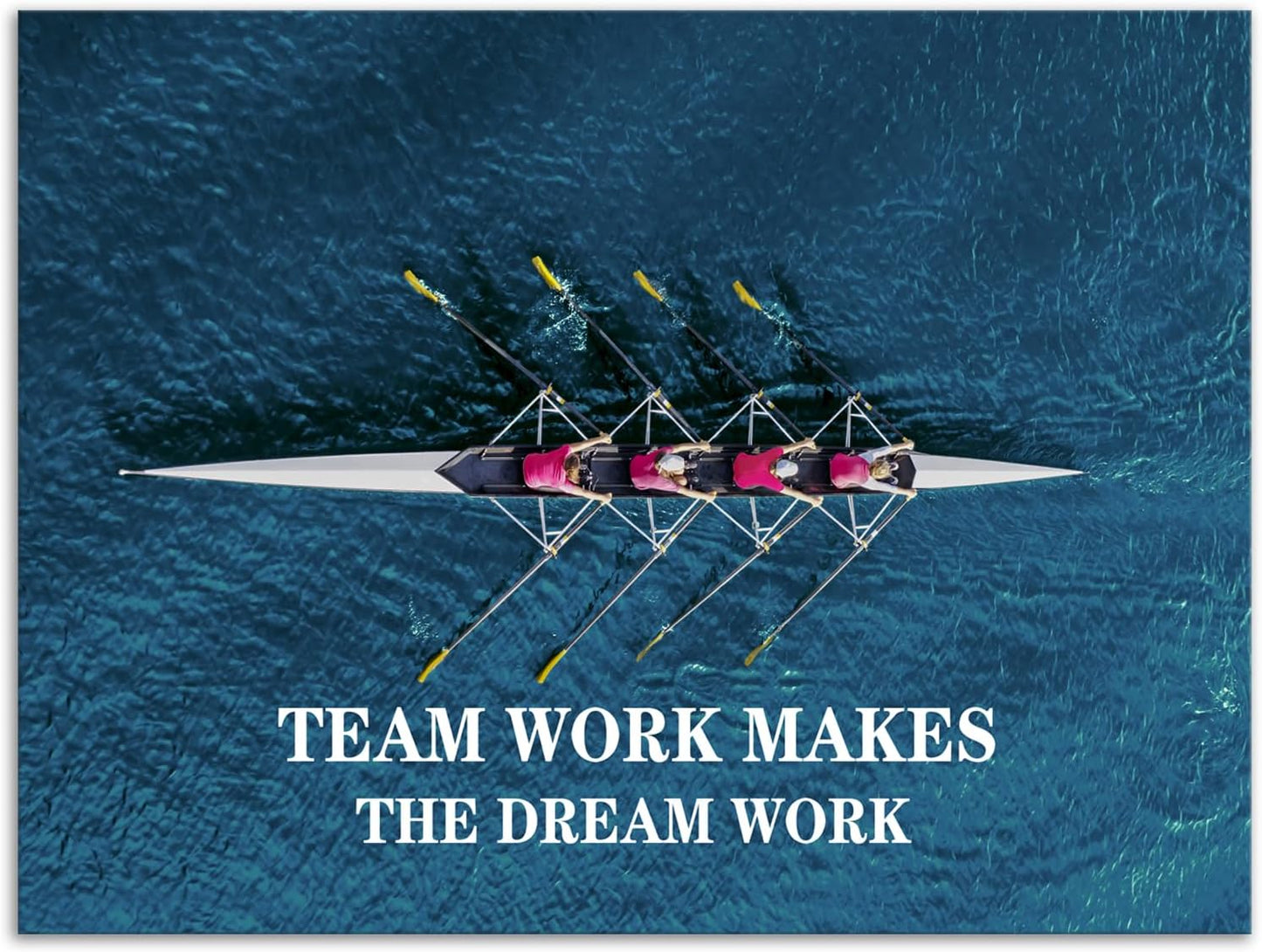 Motivational Canvas Wall Art Team Work Makes The Dream Work Inspirational Painting Positive Quotes Poster Team Pictures Print Wall Decor Artwork for Bedroom Living Room Office Framed[18" W x 24" H]