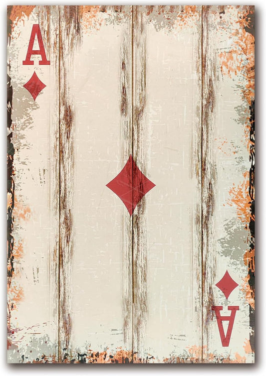Poker Canvas Wall Art Print Ace of Dianmonds Game Room Wall Art Print Wall Decor Prints Poster With Framed