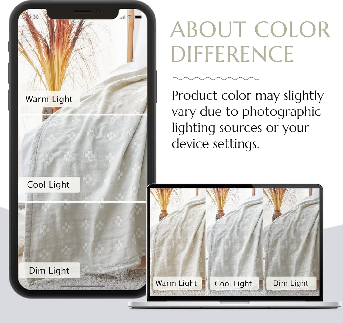 jinchan Boho 100% Cotton Blanket Muslin Twin Size 60x80 Inches Lightweight 3-Layer Geometric Cross Pattern Reversible Quilt Throw Soft Breathable Comfy All Seasons for Couch Bed Decor, Light Grey