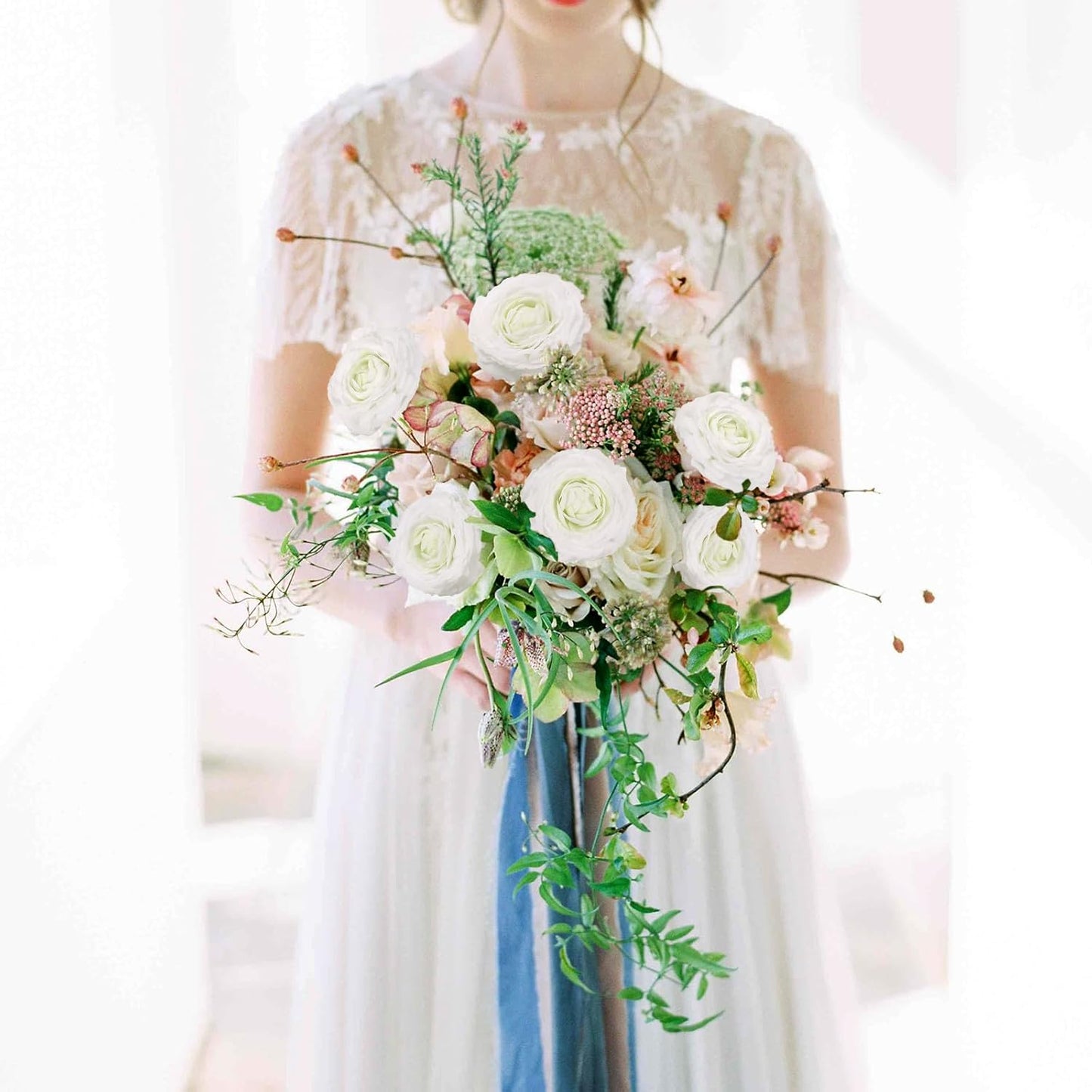 IPOPU 4PCS Real Touch White Ranunculus Artificial Flowers Faux Ranunculus Flowers for Vase Real Look Silk Peonies Fake Peony Flowers for Home Indoor Wedding Centerpieces for Table Decorations (White)