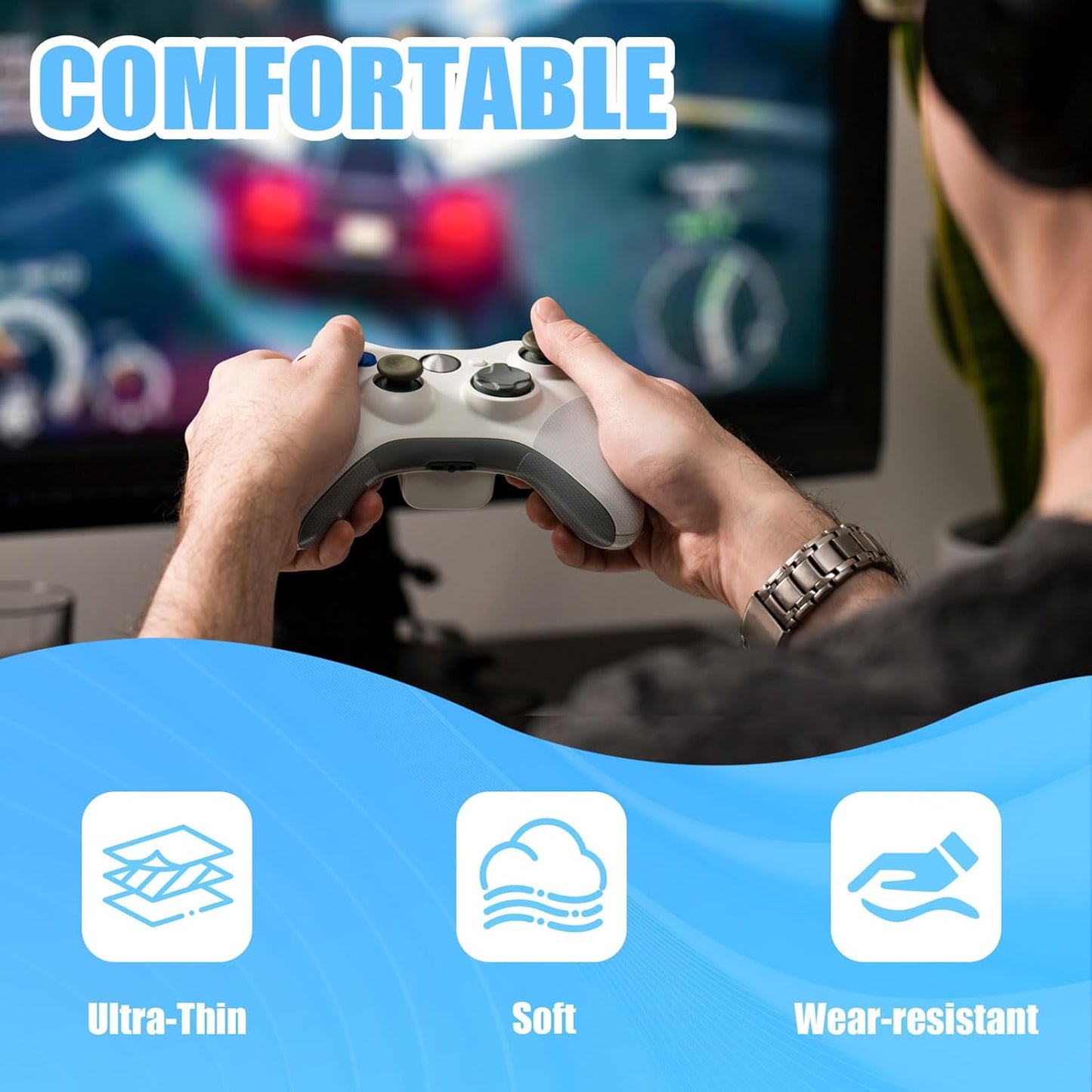 Rubber Grip Tape, Ultra-Thin Strong Adhesive Anti-Slip Waterproof Heat Resistant Wear-Resistant Cushion Pad, Making Handles or Contact Surfaces Safer, with Grip and Comfort (Clear, 2In x 10Ft)