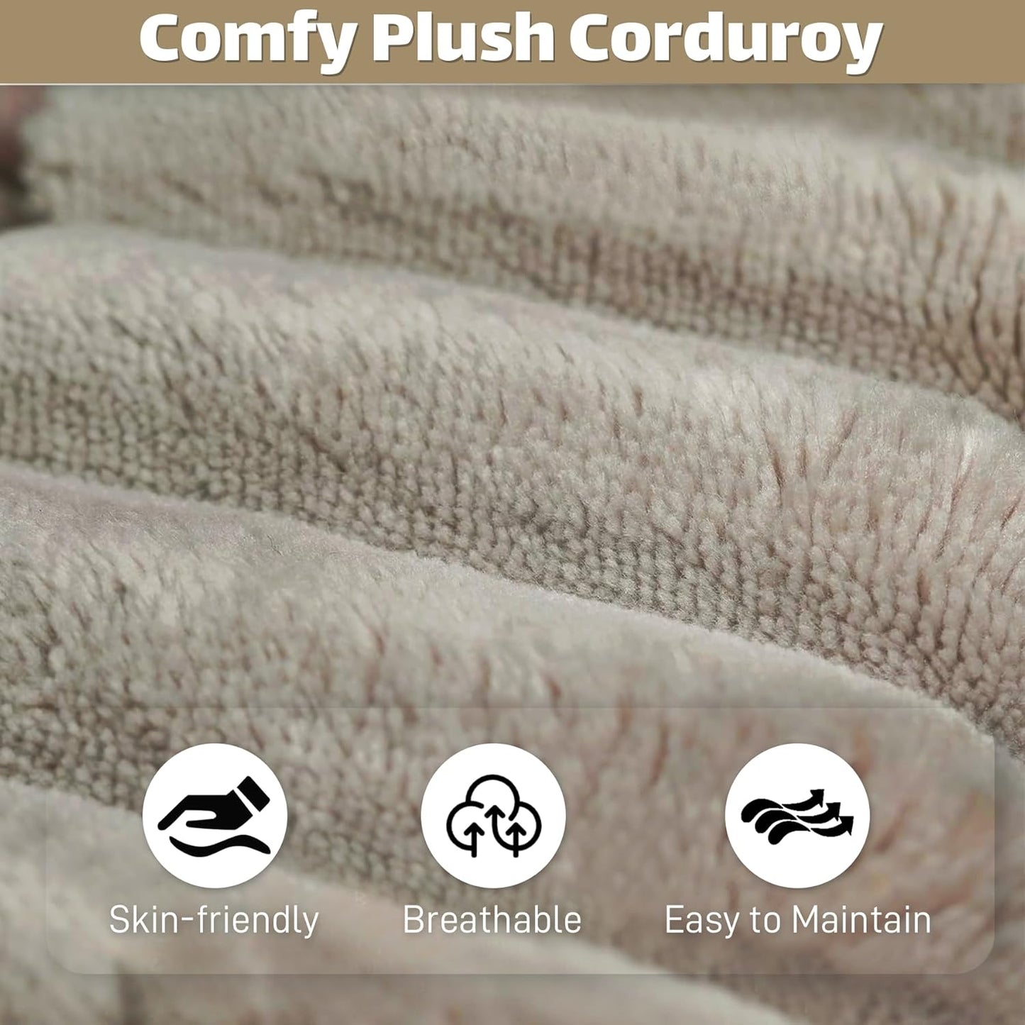 HYJT-H&K Modular Sectional Sofa Cloud Couch, 107" Comfy L Shaped Sectional Couches for Living Room, Deep Seat Memory Foam Plush Fluffy Corduroy Boneless Couch Sectionals Left Facing Sofa Chaise Brown