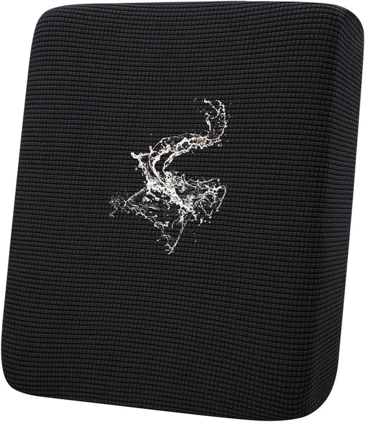 hyha Waterproof Couch Cushion Covers for Pets, Non Slip Sofa Seat Cover for Dogs Washable, Soft Thick Stretch Jacquard Fabric, Sofa Slipcovers with Elastic Bottom (1 Piece for Backrest M, Black)