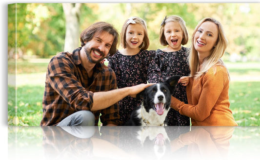 Custom Canvas Prints with Your Photos - Personalized Pictures Print, Customized Photo Gifts, Wall Art Poster Canvas Printing for Wedding, Family, Baby, Pets, Home Office Decor, Wrapped Frame 48x24