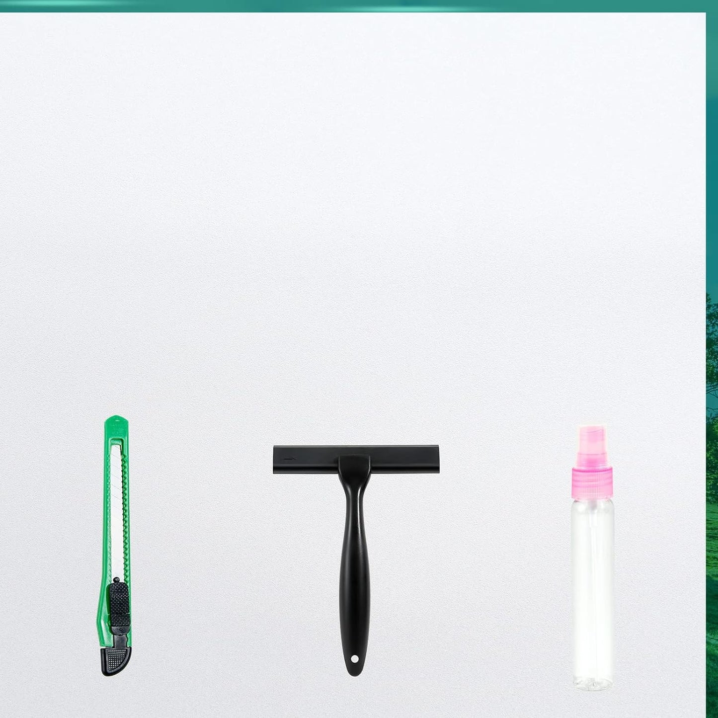 Frosted Glass Window Film with Tools,Reusable Window Privacy Film,Static Clings Window Film Kit for Home Bathroom and Office. (White, 35.4Inch×157.4Inch)