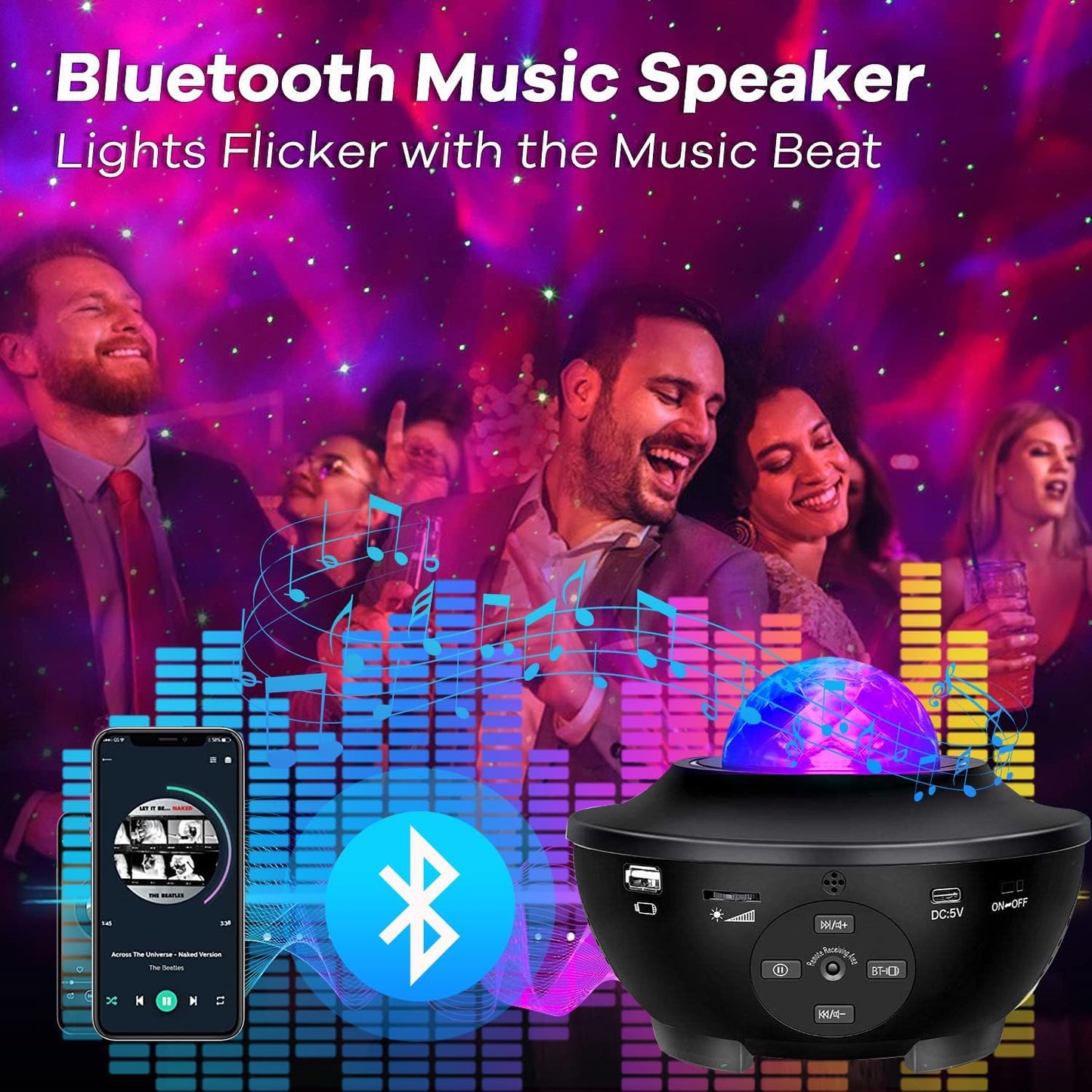 Galaxy Projector,Star Projector for Bedroom,Night Lights with White Noise, Bluetooth Speaker,Timer and Remote,Star Night Light for Adults Bedroom Decoration,Gifts for Kids,Living Room Decor