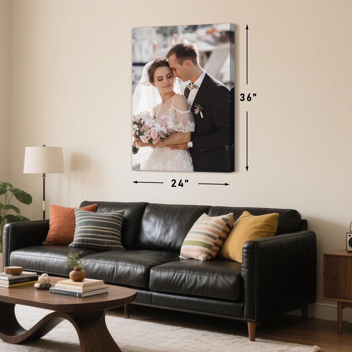 Personalized Custom Canvas Prints with Your Photos & Text, Customized Picture Print, Transform Own Images Into Framed Wall Art Digitally Printed Photo to Canvas, Keepsakes Gifts for Family 24x36’’