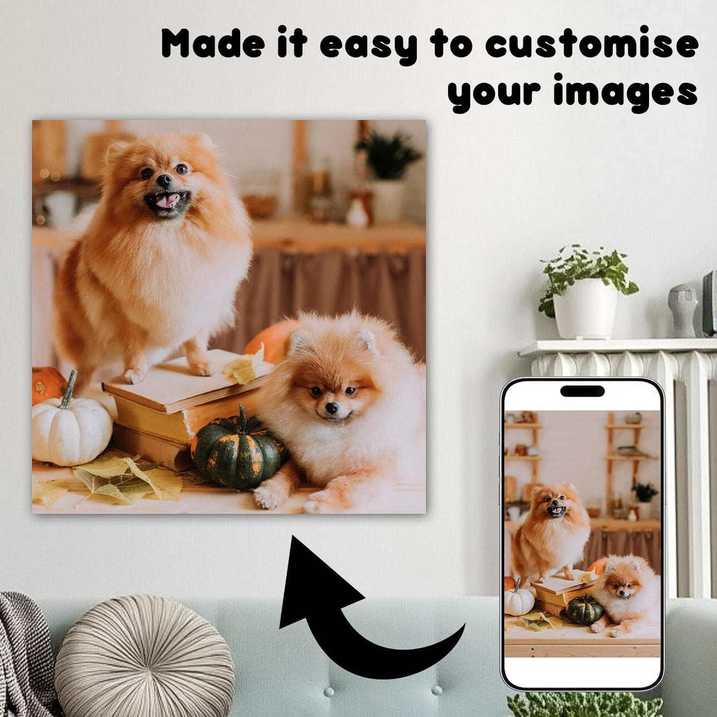 Personalized Custom Canvas Wall Art, Custom Canvas Prints With Your Photos, Customized Wall Art For Bedroom Unique Gift For Christmas Valentine'S Day Wedding Housewarming For Mom Women And Men 12×12