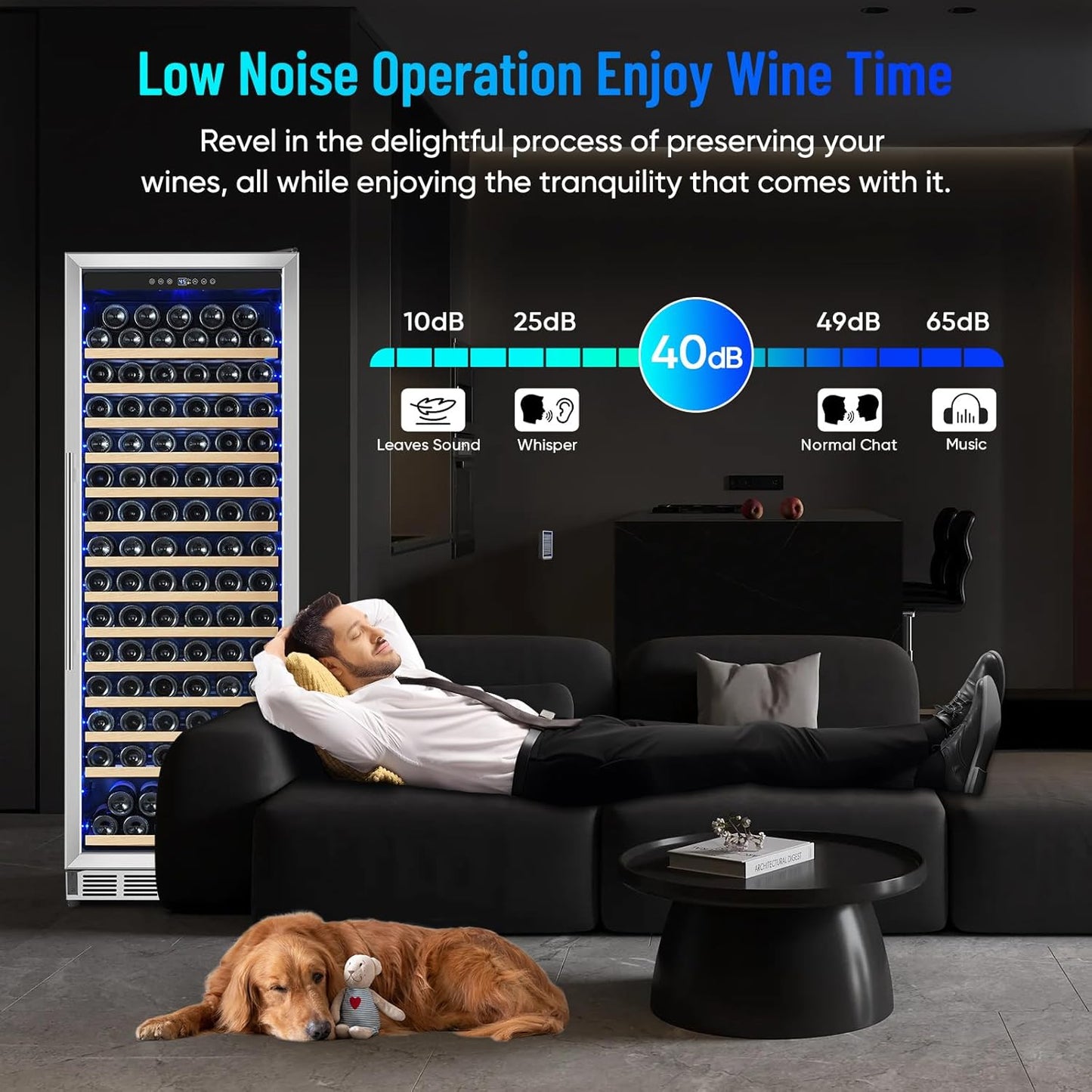 Freestanding 180 Bottle Wine Fridge - 24" Built-in Cooler with Upgraded Compressor Cooling and Intelligent Temperature Memory, Large Capacity Refrigerator