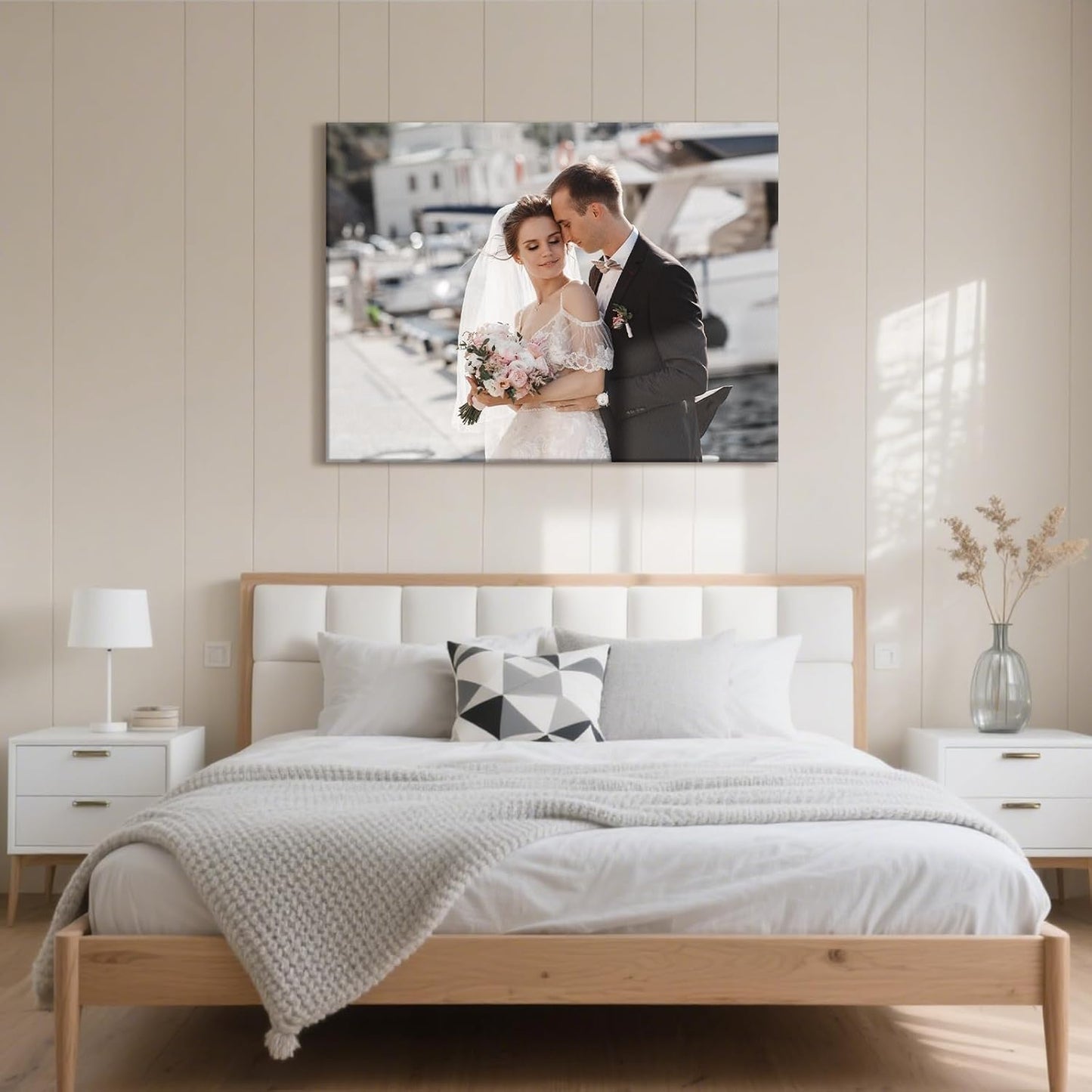Personalized Custom Canvas Prints with Your Photos & Text, Customized Picture Print, Transform Own Images Into Framed Wall Art Digitally Printed Photo to Canvas, Keepsakes Gifts for Family 40x30’’