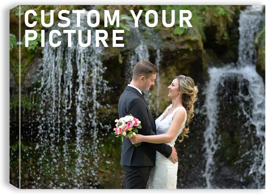 xzartdiy Custom Canvas Prints with Your Photos - Personalized Picture Print Customized Gifts for Family Home Office Wall Art Decor, Wrapped Canvas 40x30inch