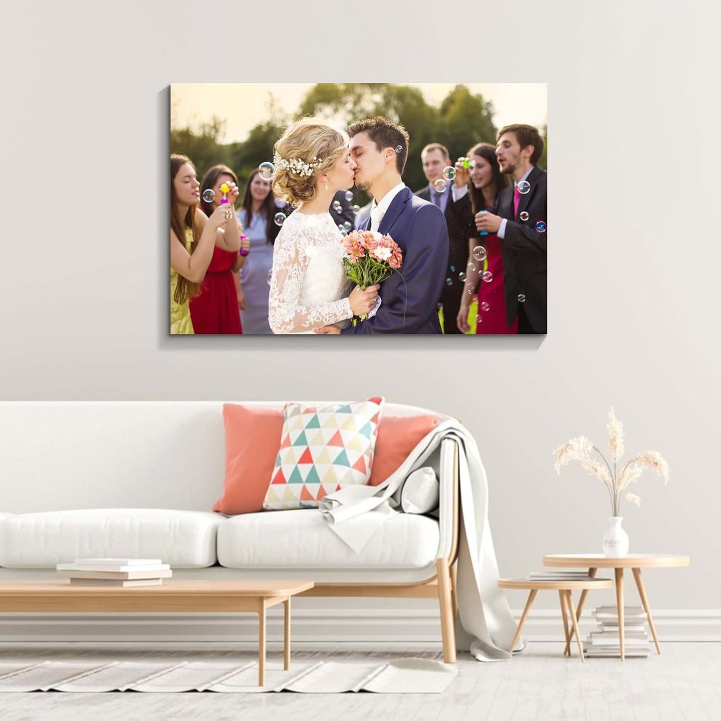 Wewejia Custom Canvas Prints with Your Photos 36x24inch, Upload Your Wedding Picture/Photo - Custom Personalized Canvas Photo Gifts Couples Family Baby Pets Home Decor Easy to hang