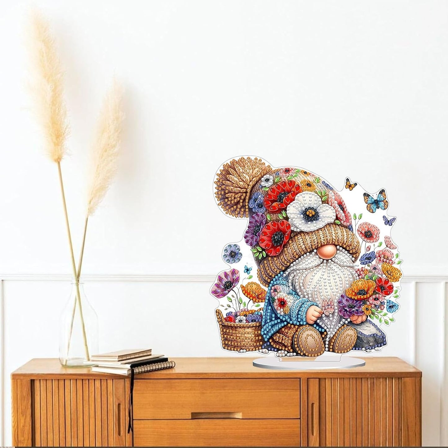 Diamond Painting Kits for Adults Beginners, 5D Full Drill Dwarf Crystal Art Desktop Ornament, DIY Single Sided Home Office Desk Decor, Creative Craft Gift Set with Tools