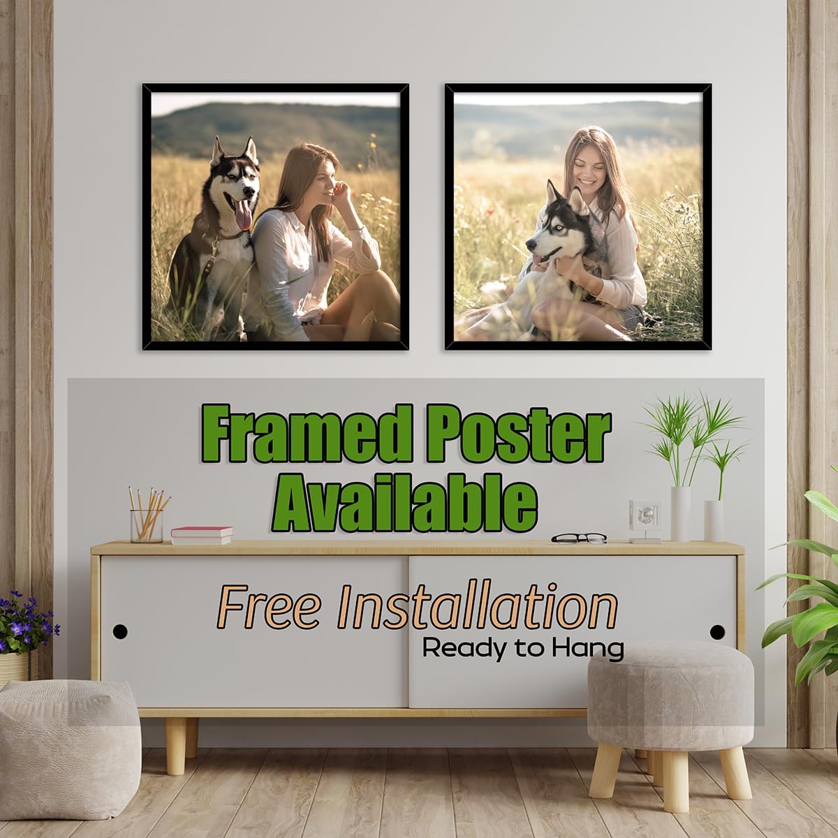 Framed Canvas Prints With Your Photo - Personalized Picture To Canvas Wall Art - Paper Poster Available