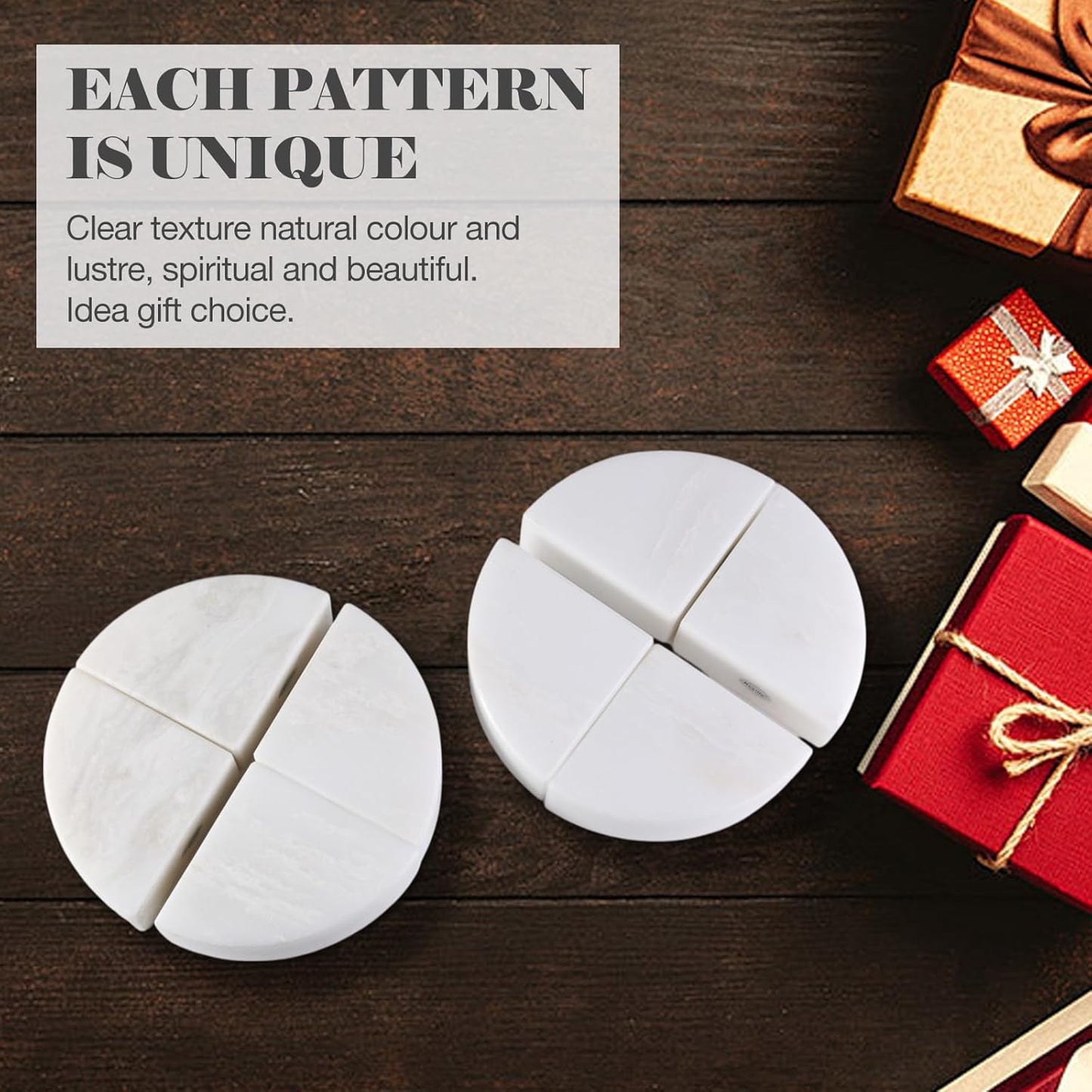 Marble Bookend for Shelves, Non-Skid Bookends for Heavy Books, Heavy Duty Book Stopper for CDs, Luxury Book Shelf Holder, Quarter Circle Design Book Ends Decorative, Namib Fantasy, Set of 2