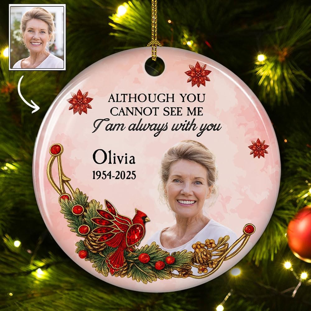 Personalized Ceramic Ornament – Commemorate Lost Loved Ones at Christmas, Memorial Gift for Women