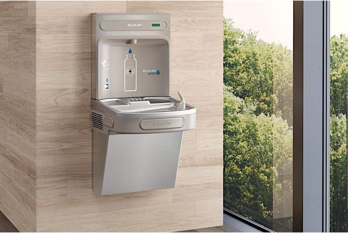 Elkay EZSDWSSK EZH2O Wall Mount Drinking Fountain and Bottle Filling Station with Silver Ion Anti-Microbial Protection - N/A