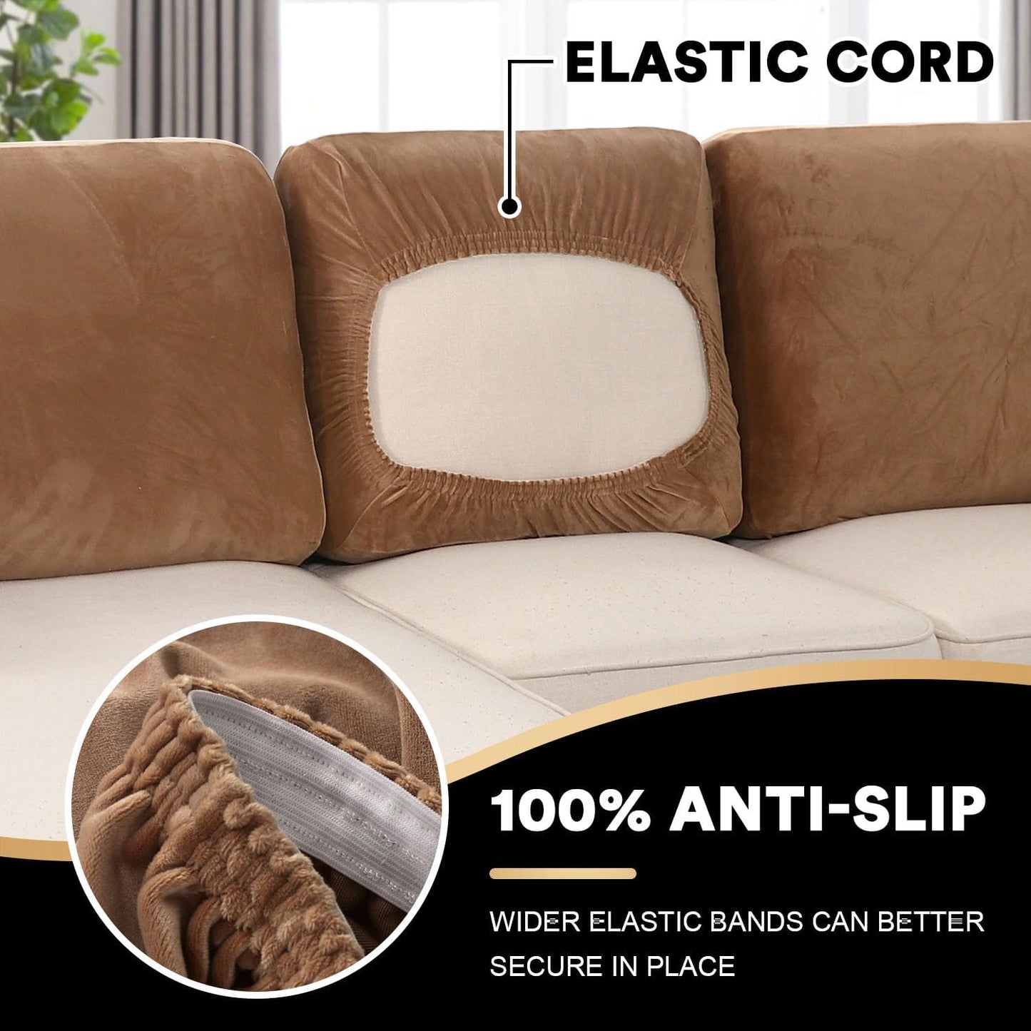 PrinceDeco Sectional Couch Covers Velvet Cushion Covers for Sectional Couch Cushion Covers for Sectional Sofa Separate Sectional Sofa Slipcovers Washable(1 Chaise Back+ 2 Sofa Back,Navy)