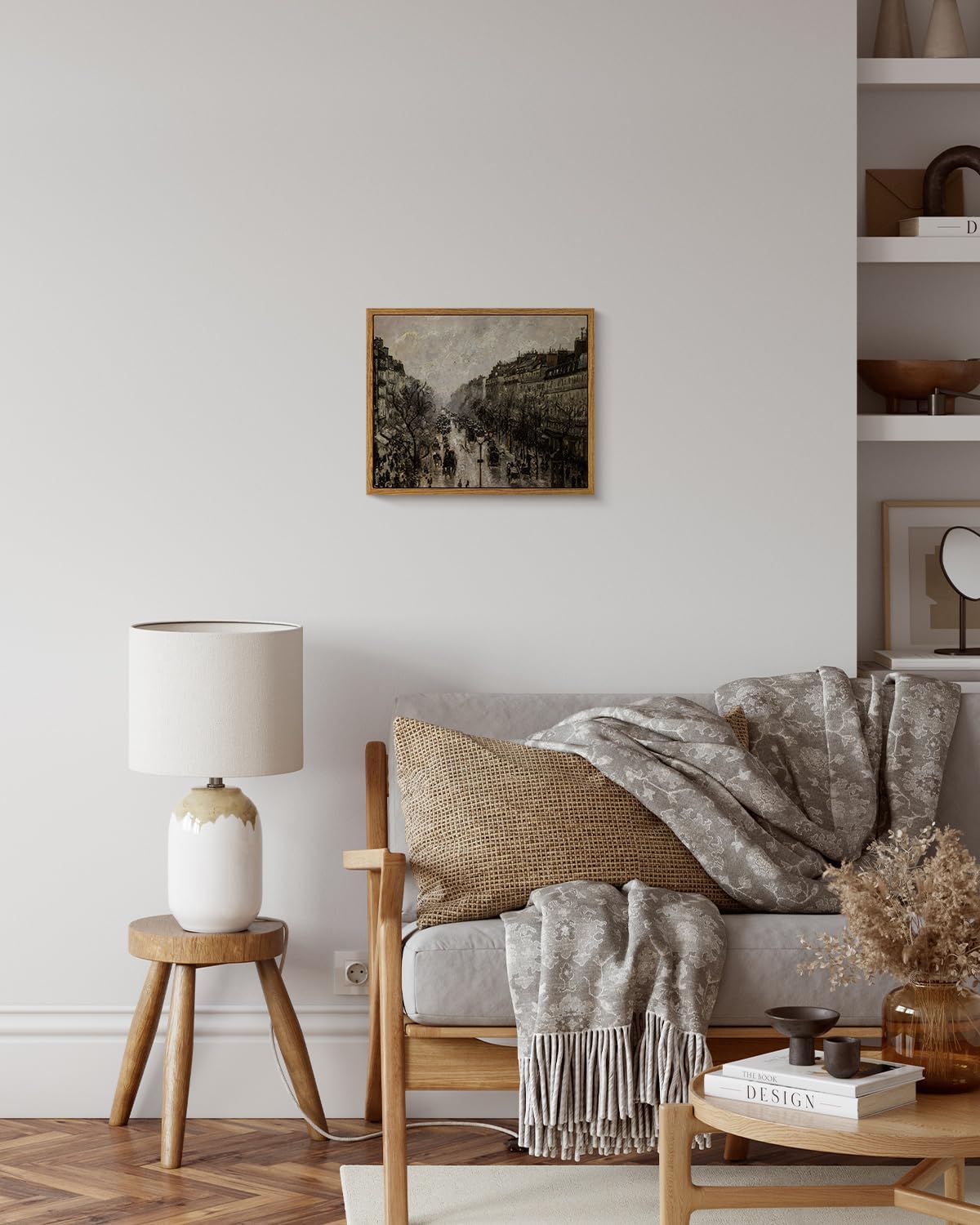 VIYYIEA Framed Canvas Wall Art Home Decor for Living Room Classical Cityscape Artwork Wall Decorations Vintage Oil Painting Prints Parisian Street Wall Decor Bathroom Wall Pictures Farmhouse 9x11in