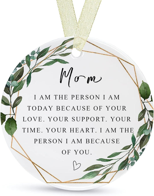 Mom Ornaments 2025 Mother Mother's Day Ornament Mom Christmas Ornamentfrom Son&Daughter Forever Best Ever Gift Mother's Birthday Double-Sided Printing Ceramic(2.9")