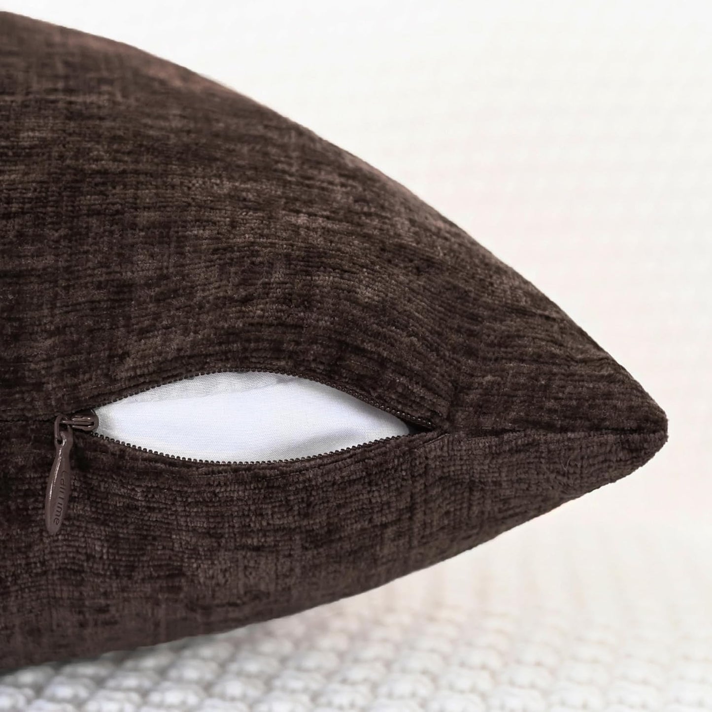 CaliTime Throw Pillow Covers Decorative 22 X 22 Inches Pack of 2 Cozy Chenille Cushion Cases for Couch Sofa Bed Living Room Home Coffee